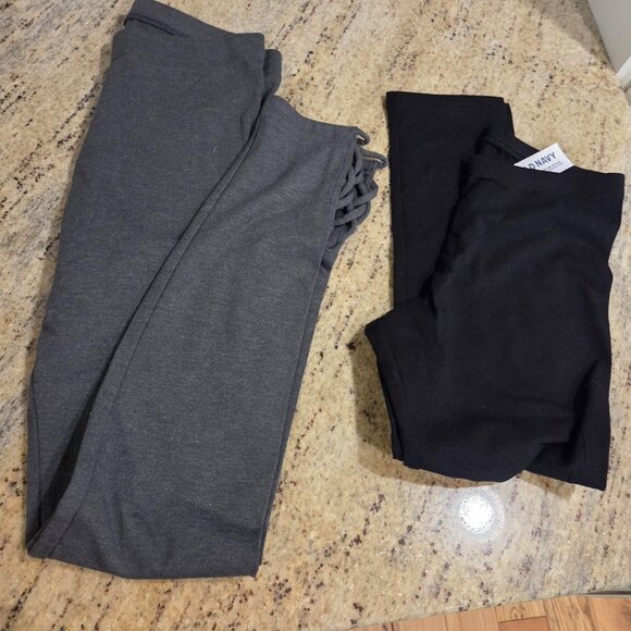 Lot of 2 Old Navy Built In Tough Gray Lattice Hem Leggings Youth Girls XL New - Picture 1 of 11